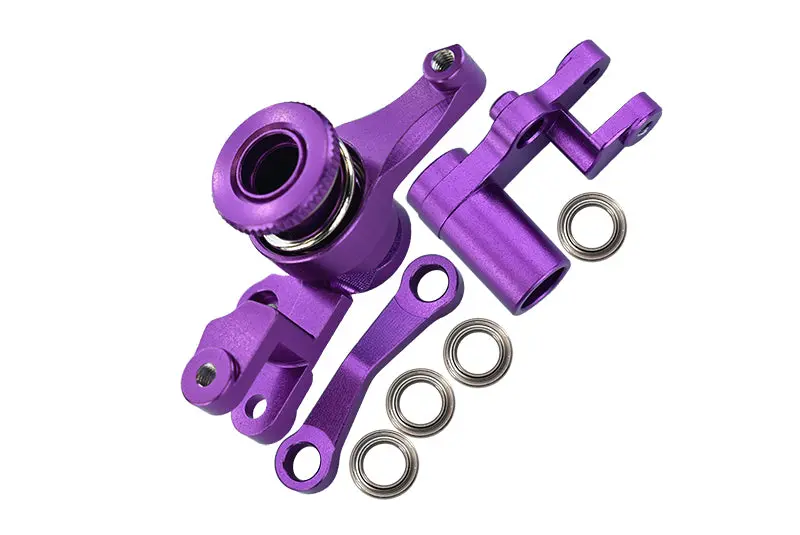 Traxxas Slash 4X4 / Stampede 4X4 Vxl / Deegan 38 Fiesta St Rally Aluminum Steering Assembly With Bearings - 1 Set Purple 1