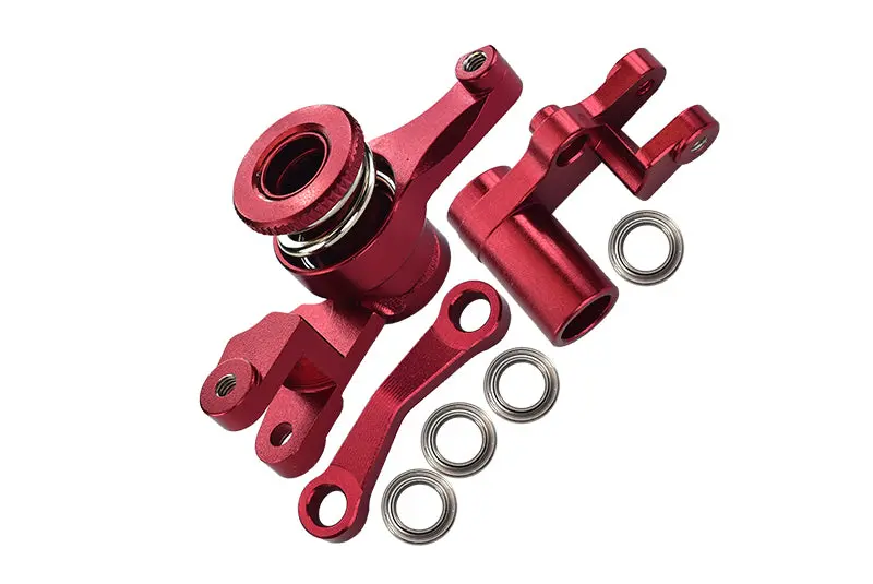 Traxxas Slash 4X4 / Stampede 4X4 Vxl / Deegan 38 Fiesta St Rally Aluminum Steering Assembly With Bearings - 1 Set Red 1
