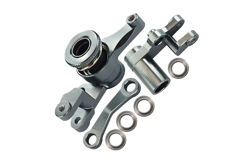 Traxxas Slash 4X4 / Stampede 4X4 Vxl / Deegan 38 Fiesta St Rally Aluminum Steering Assembly With Bearings - 1Set Gray Silver 1