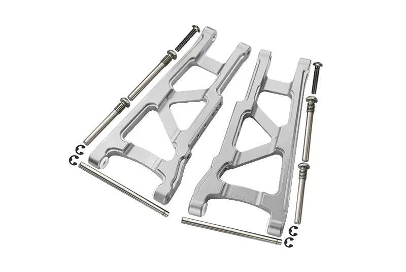 Traxxas Slash 4X4 / Stampede 4X4 Vxl / Rustler 4X4 Vxl Aluminum Front/Rear Lower Arm - 1Pr Set Silver 1