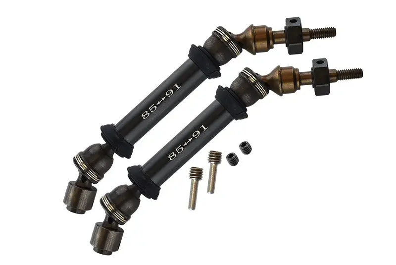 Traxxas Slash 4X4 Steel+Aluminum Front Cvd Drive Shaft With 12Mmx6mm Wheel Hex - 1Pr Set Black 1