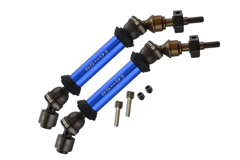 Traxxas Slash 4X4 Steel+Aluminum Front Cvd Drive Shaft With 12Mmx6mm Wheel Hex - 1Pr Set Blue 1