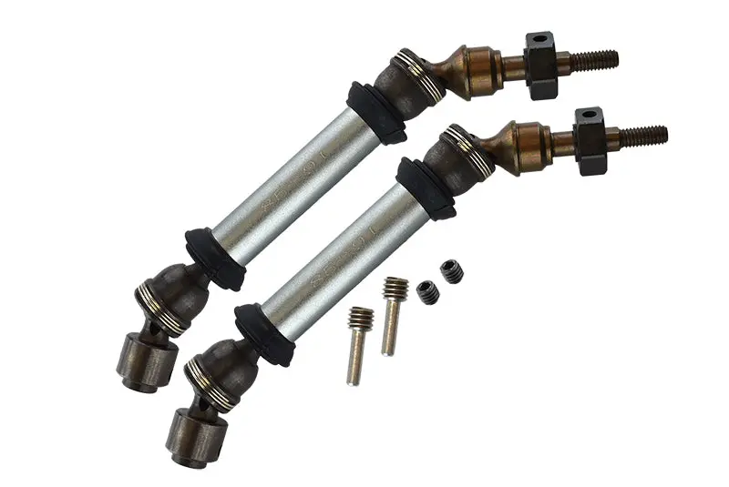 Traxxas Slash 4X4 Steel+Aluminum Front Cvd Drive Shaft With 12Mmx6mm Wheel Hex - 1Pr Set Gray Silver 1