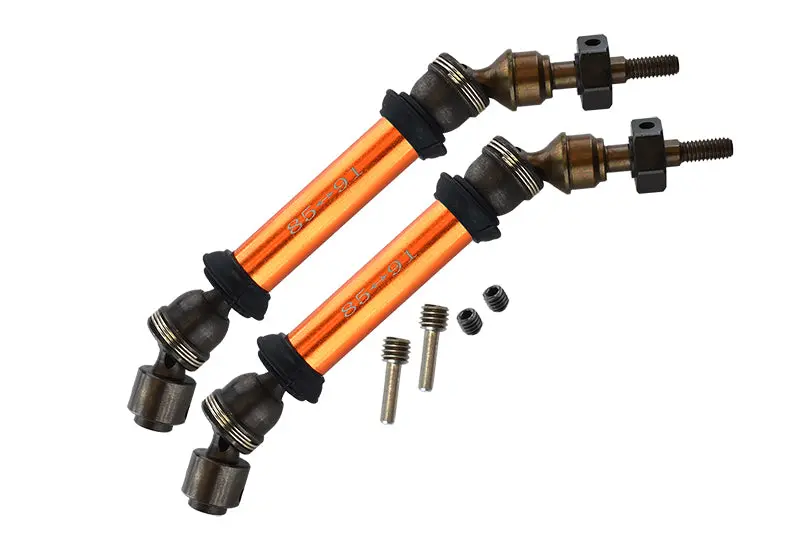 Traxxas Slash 4X4 Steel+Aluminum Front Cvd Drive Shaft With 12Mmx6mm Wheel Hex - 1Pr Set Orange 1