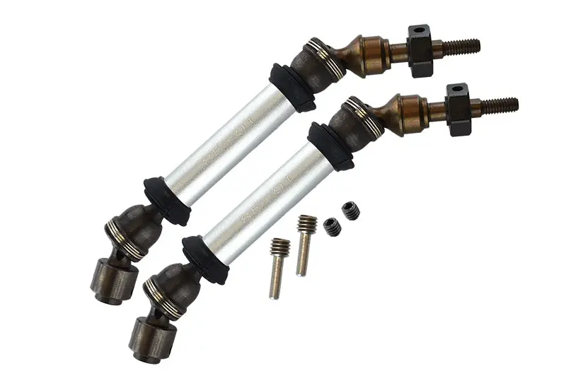 Traxxas Slash 4X4 Steel+Aluminum Front Cvd Drive Shaft With 12Mmx6mm Wheel Hex - 1Pr Set Silver 1