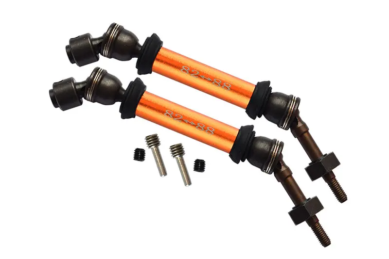 Traxxas Slash 4X4 Steel+Aluminum Rear Cvd Drive Shaft With 12Mmx6mm Wheel Hex - 1Pr Set Orange 1