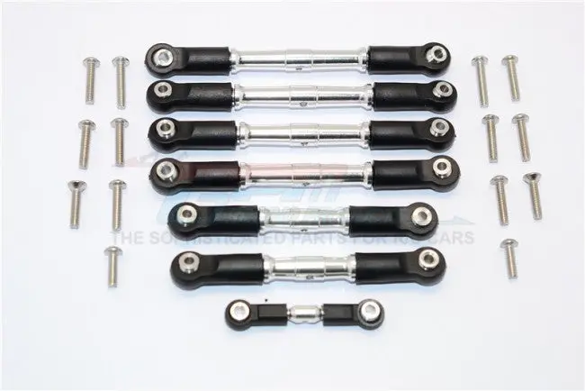 Traxxas Slash 4X4 & Telluride 4X4 Aluminum Completed Turnbuckles With Plastic Ball Ends - 7Pcs Set Silver 1