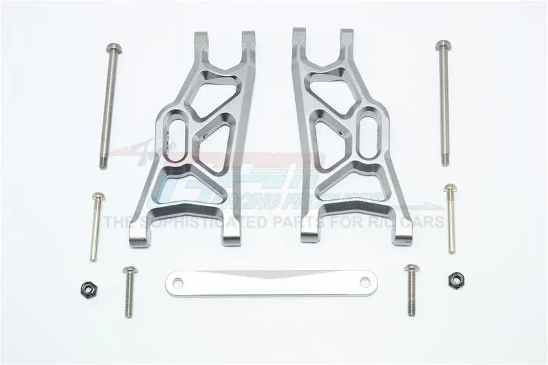 Traxxas Slash Pro 2Wd Short-Course Truck (58034) / 2Wd F-150 Svt Raptor (58064) Aluminum Front Arms - 1Pr Set Gray Silver 1
