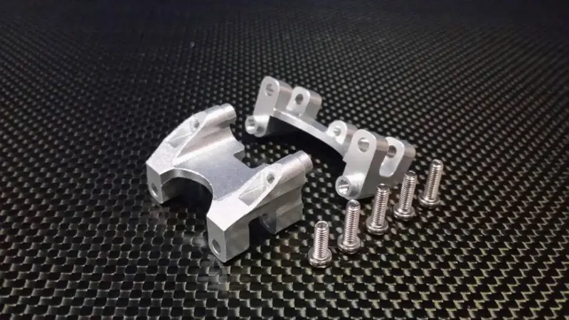 Traxxas Summit Aluminum Front Shock Tower + Rear Damper Mount - 2 Pcs Set Silver 1