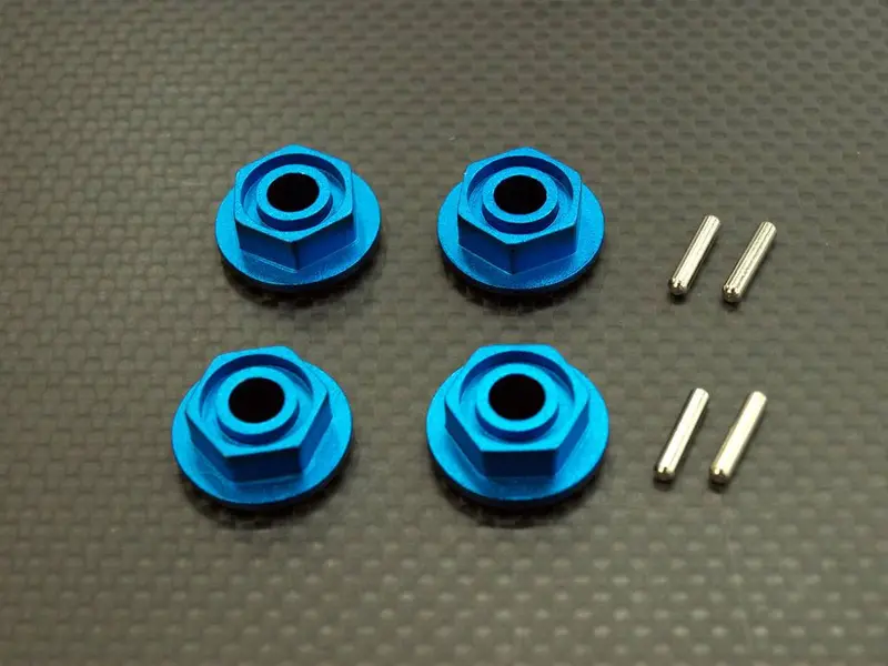 Traxxas T-Maxx Aluminum 5Mm Drive Adaptor With 2Mm Flanged+Pin - 4Pcs Set Blue 1