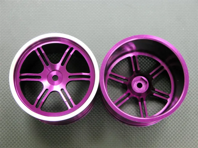 Traxxas T-Maxx Aluminum Front+Rear Wheel Set (Sinkage 6 Star) - 1Pr Purple 1