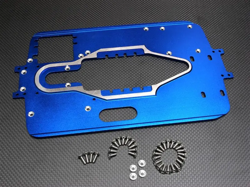 Traxxas T-Maxx Aluminum Main Chassis(4.5Mm) - 1 Set Blue 1