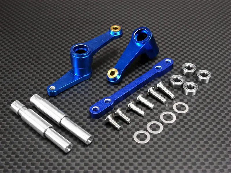 Traxxas T-Maxx Aluminum Steering With Plate+ 4Pcs 5X8 Bearing - 1 Set Blue 1