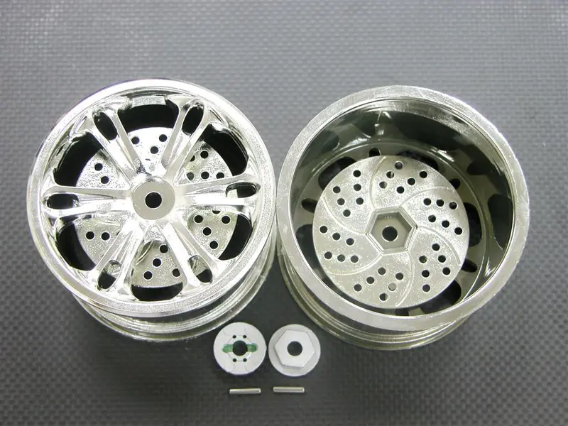 Traxxas T-Maxx Nylon Wheels + Brake Disk + Drive Washer Set (6 Pole) - 1Pr Silver 1