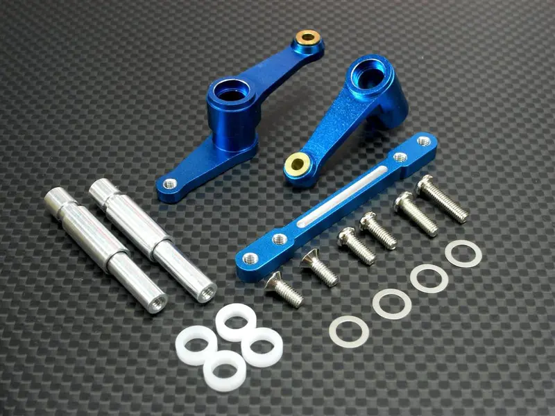 Traxxas T-Maxx & T-Maxx 3.3 Aluminum Bearing Steering W/ Plate (Exclude Bearing) - 1 Set Blue 1