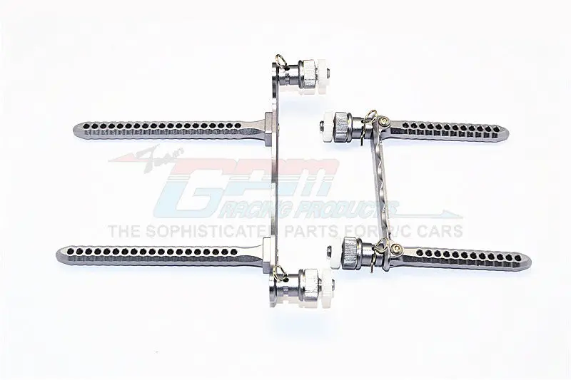 Traxxas Telluride 4X4 Aluminum Front & Rear Body Post Mount With Magnet Post - 1 Set Gray Silver 1