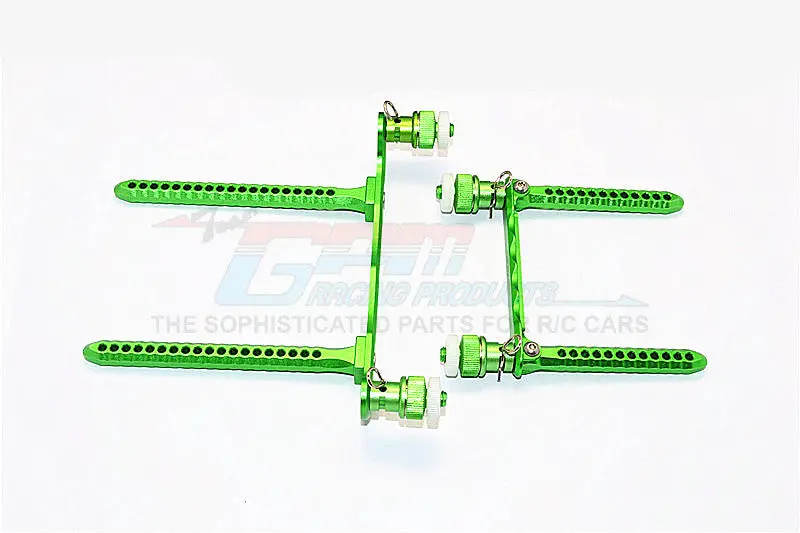 Traxxas Telluride 4X4 Aluminum Front & Rear Body Post Mount With Magnet Post - 1 Set Green 1