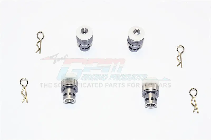Traxxas Telluride 4X4 Aluminum Front & Rear Magnet Body Post - 1 Set Gray Silver 1