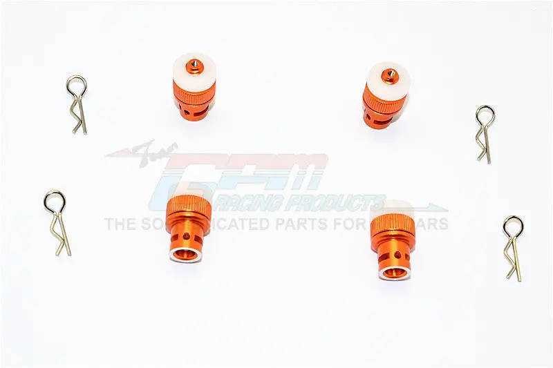 Traxxas Telluride 4X4 Aluminum Front & Rear Magnet Body Post - 1 Set Orange 1