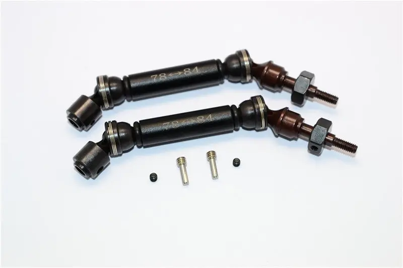 Traxxas Telluride 4X4 / Deegan 38 Fiesta St Rally Steel+Aluminum Front Cvd Drive Shaft With 12Mmx6mm Wheel Hex - 1Pr Set Black 1