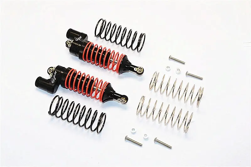 Traxxas Telluride 4X4 & Slash 4X4 Aluminum Front Adjustable L-Shape Damper (86Mm) With 1.3Mm & 1.7Mm Coil Spare Springs - 1Pr Set Black 1