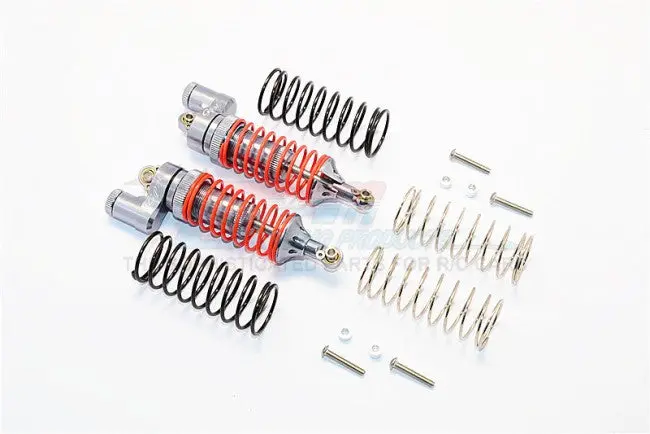 Traxxas Telluride 4X4 & Slash 4X4 Aluminum Front Adjustable L-Shape Damper (86Mm) With 1.3Mm & 1.7Mm Coil Spare Springs - 1Pr Set Gray Silver 1