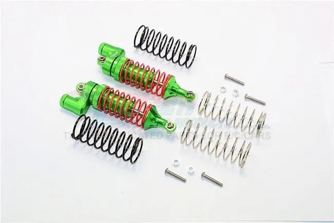 Traxxas Telluride 4X4 & Slash 4X4 Aluminum Front Adjustable L-Shape Damper (86Mm) With 1.3Mm & 1.7Mm Coil Spare Springs - 1Pr Set Green 1