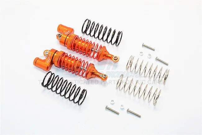 Traxxas Telluride 4X4 & Slash 4X4 Aluminum Front Adjustable L-Shape Damper (86Mm) With 1.3Mm & 1.7Mm Coil Spare Springs - 1Pr Set Orange 1