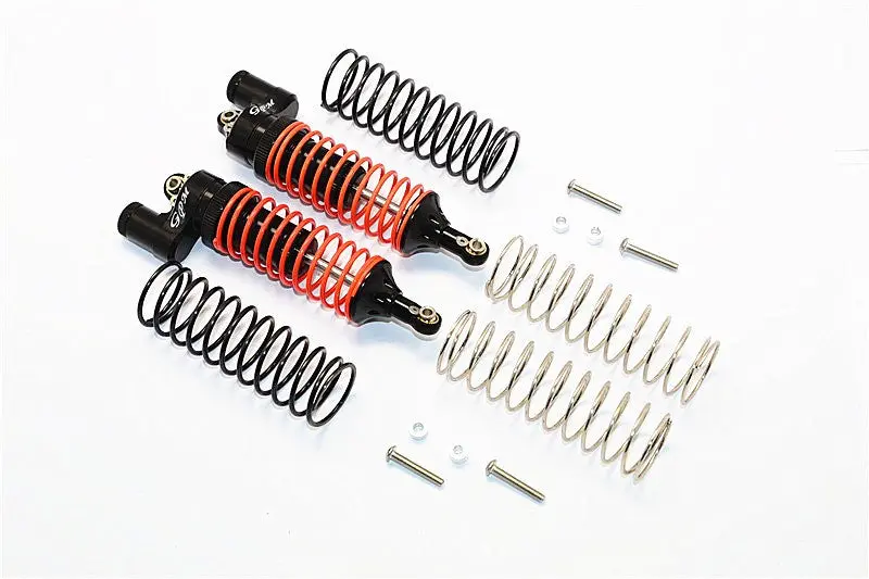 Traxxas Telluride 4X4 & Slash 4X4 Aluminum Rear Adjustable L-Shape Damper (95Mm) With 1.3Mm & 1.7Mm Coil Spare Springs - 1Pr Set Black 1