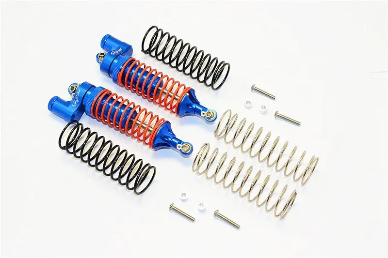 Traxxas Telluride 4X4 & Slash 4X4 Aluminum Rear Adjustable L-Shape Damper (95Mm) With 1.3Mm & 1.7Mm Coil Spare Springs - 1Pr Set Blue 1