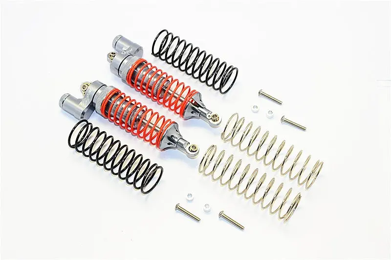 Traxxas Telluride 4X4 & Slash 4X4 Aluminum Rear Adjustable L-Shape Damper (95Mm) With 1.3Mm & 1.7Mm Coil Spare Springs - 1Pr Set Gray Silver 1