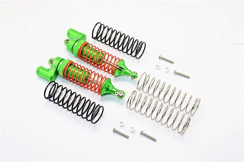 Traxxas Telluride 4X4 & Slash 4X4 Aluminum Rear Adjustable L-Shape Damper (95Mm) With 1.3Mm & 1.7Mm Coil Spare Springs - 1Pr Set Green 1