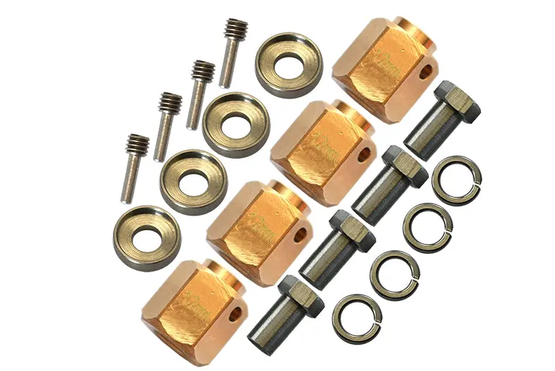 Traxxas Trx-4 Brass Wheel Hex Adapters 12Mm - 4Pc Set 1