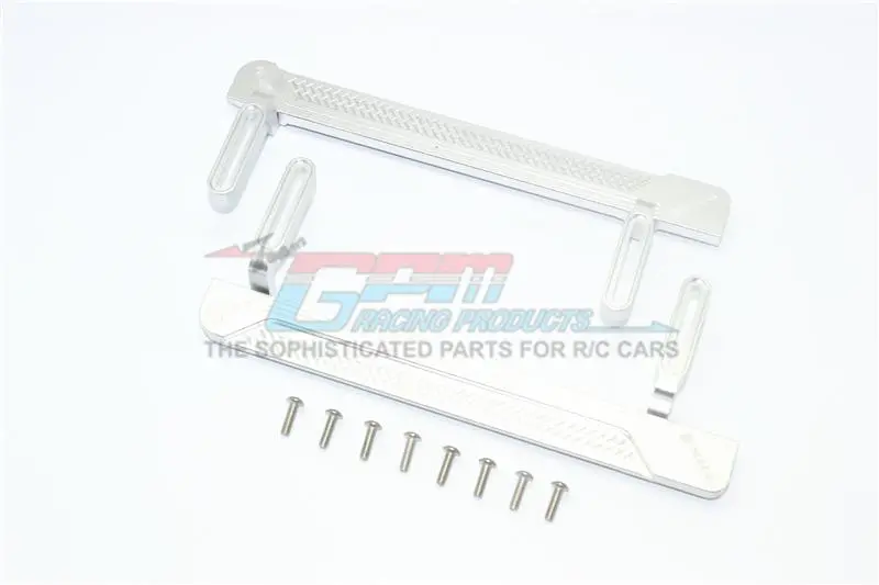 Traxxas Trx-4 Defender / Tactical Unit / Blazer Upgrade Parts Aluminum Side Steps (Reticulated Pattern A) - 1Pr Set Silver 1