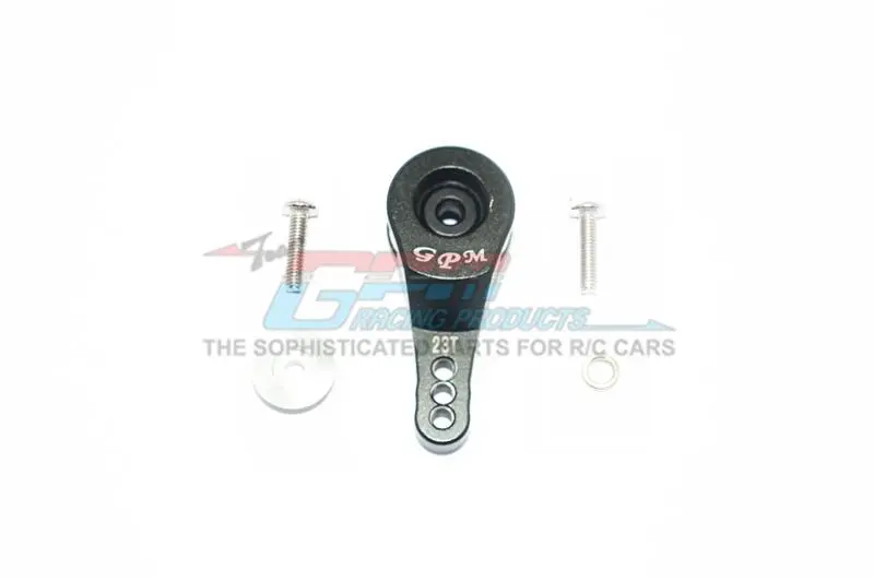Traxxas Trx-4 Defender / Tactical Unit / Ford Bronco Aluminum 23T Servo Horn With Built-In Spring (3 Positioning Holes) - 1Pc Set Black 1