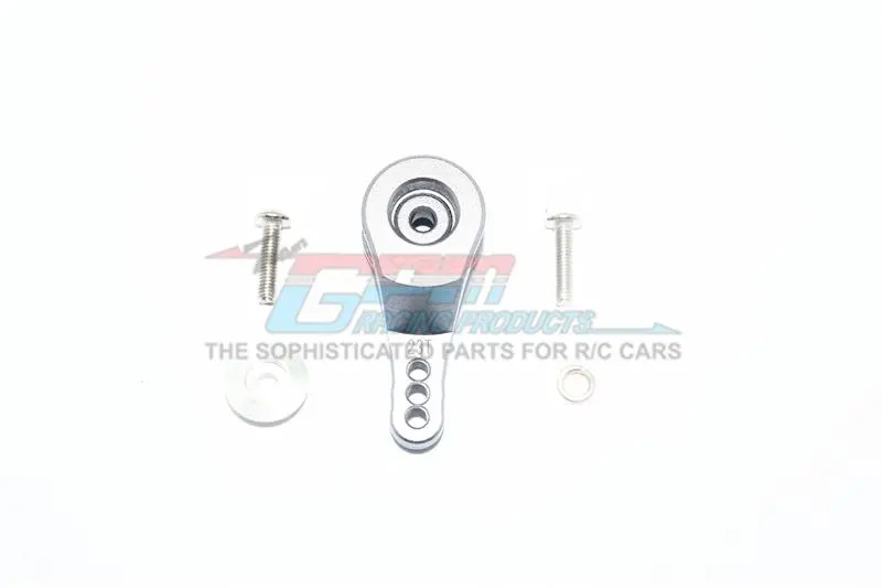 Traxxas Trx-4 Defender / Tactical Unit / Ford Bronco Aluminum 23T Servo Horn With Built-In Spring (3 Positioning Holes) - 1Pc Set Gray Silver 1