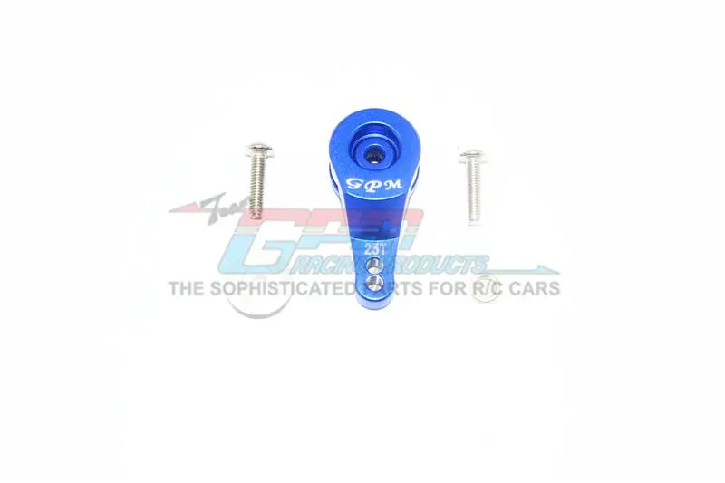 Traxxas Trx-4 Defender / Tactical Unit / Ford Bronco Aluminum 25T Servo Horn With Built-In Spring (2 Positioning Holes) - 1Pc Set Blue 1