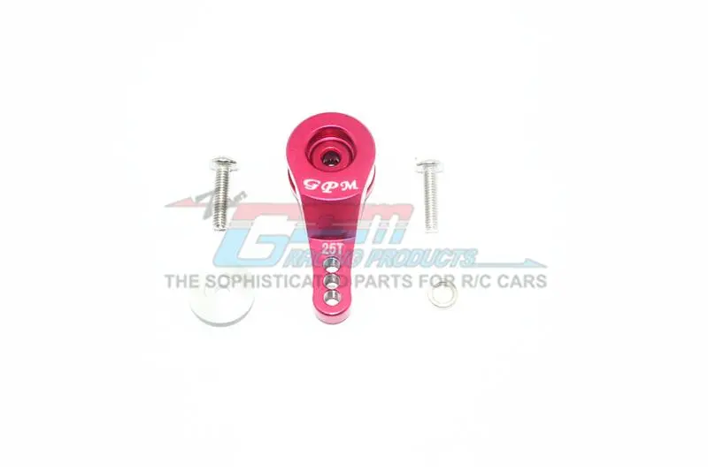 Traxxas Trx-4 Defender / Tactical Unit / Ford Bronco Aluminum 25T Servo Horn With Built-In Spring (3 Positioning Holes) - 1Pc Set Red 1