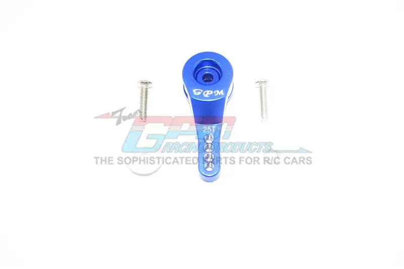 Traxxas Trx-4 Defender / Tactical Unit / Ford Bronco Aluminum 25T Servo Horn With Built-In Spring (4 Positioning Holes) - 1Pc Set Blue 1