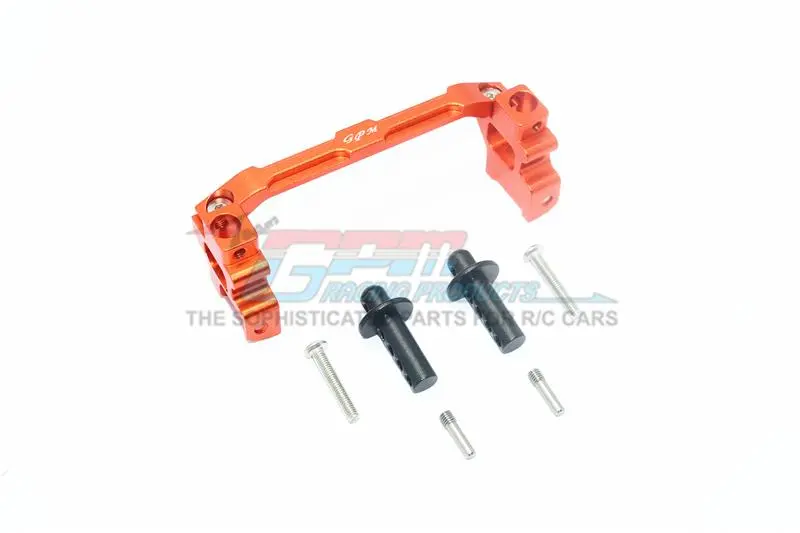 Traxxas Trx-4 Defender / Tactical Unit / Ford Bronco Aluminum Front Adjustable Body Mount & Post - 7Pc Set Orange 1