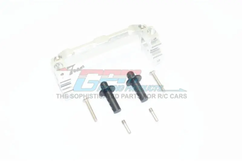 Traxxas Trx-4 Defender / Tactical Unit / Ford Bronco Aluminum Front Adjustable Body Mount & Post - 7Pc Set Silver 1