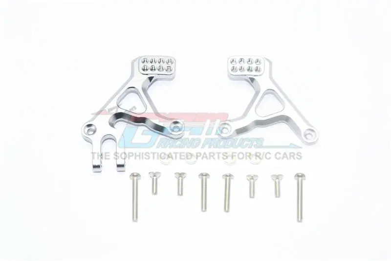 Traxxas Trx-4 Defender / Trx-4 Tactical Unit Aluminum Front Adjustable Shock Tower - 2Pc Set Gray Silver 1