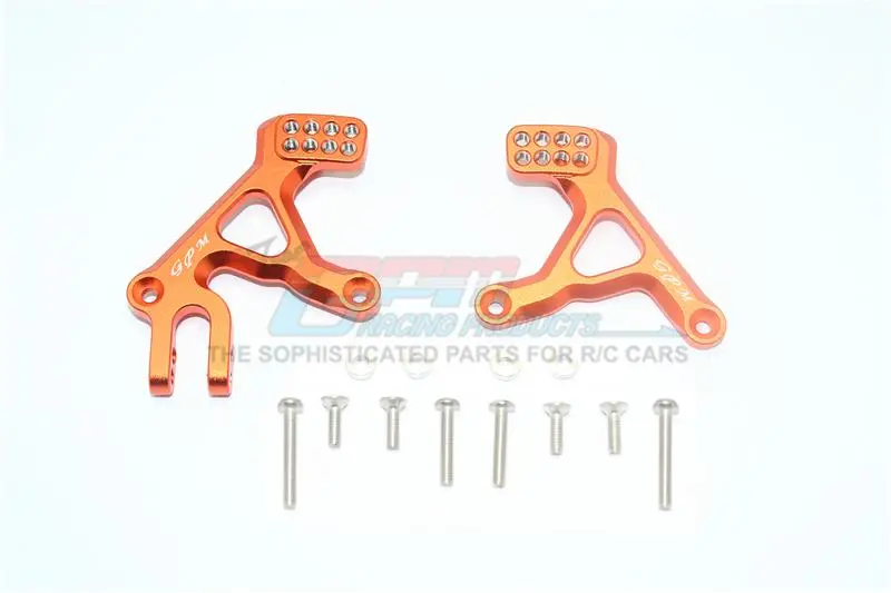 Traxxas Trx-4 Defender / Trx-4 Tactical Unit Aluminum Front Adjustable Shock Tower - 2Pc Set Orange 1