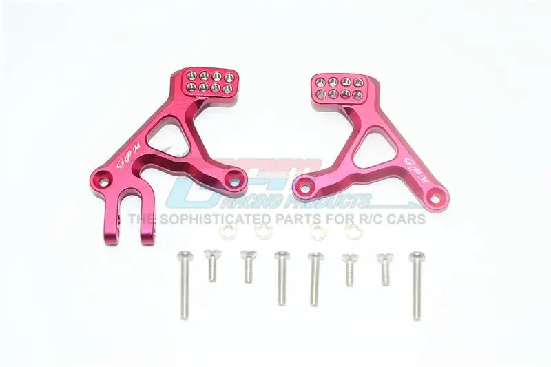 Traxxas Trx-4 Defender / Trx-4 Tactical Unit Aluminum Front Adjustable Shock Tower - 2Pc Set Red 1