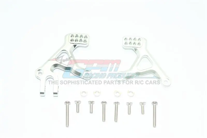 Traxxas Trx-4 Defender / Trx-4 Tactical Unit Aluminum Front Adjustable Shock Tower - 2Pc Set Silver 1