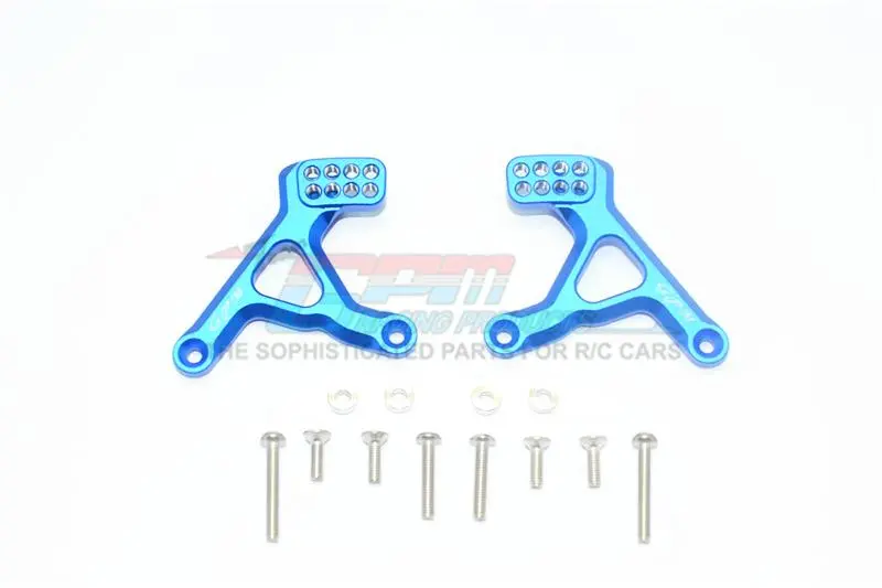 Traxxas Trx-4 Defender / Trx-4 Tactical Unit Aluminum Rear Adjustable Shock Tower - 2Pc Set Blue 1