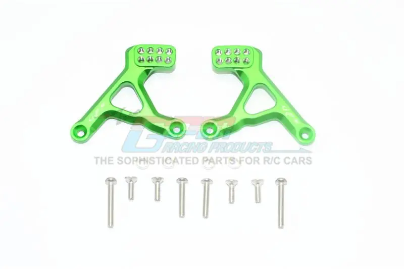 Traxxas Trx-4 Defender / Trx-4 Tactical Unit Aluminum Rear Adjustable Shock Tower - 2Pc Set Green 1