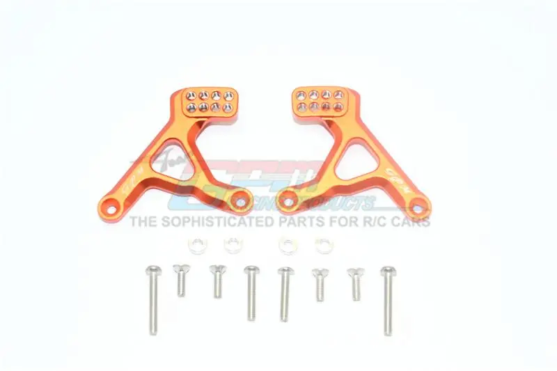 Traxxas Trx-4 Defender / Trx-4 Tactical Unit Aluminum Rear Adjustable Shock Tower - 2Pc Set Orange 1