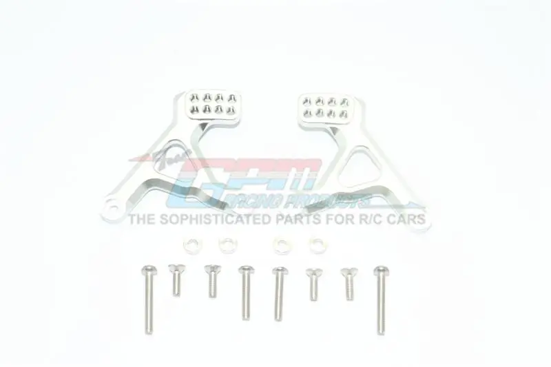 Traxxas Trx-4 Defender / Trx-4 Tactical Unit Aluminum Rear Adjustable Shock Tower - 2Pc Set Silver 1