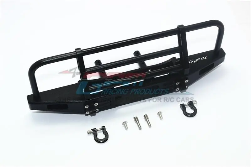 Traxxas Trx-4 Defender / Trx-4 Tactical Unit / Axial Scx10 Ii Aluminum Adjustable Front Brushguard Bumper - 1 Set Black 1